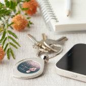 カスタマイズ可能な50と素晴らしいバラ金ゴールドB'day Favorites キーホルダー (側面)