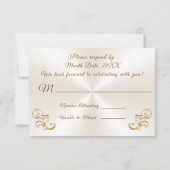 カスタマイズ可能な50周年結婚記念日への返信カード 招待状 (裏面)