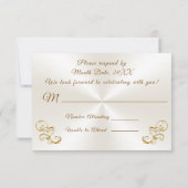 カスタマイズ可能な50周年結婚記念日出欠確認カード 招待状 (裏面)