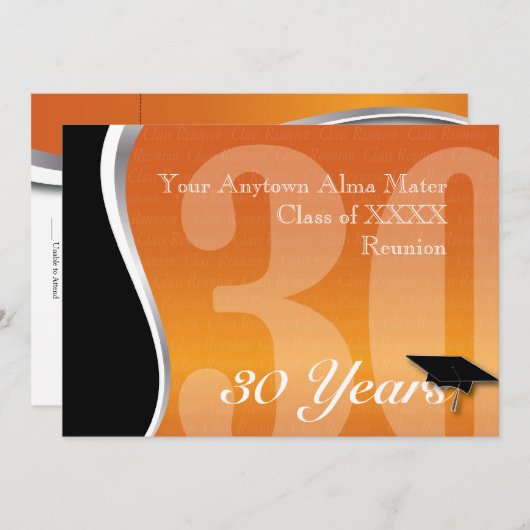 カスタマイズ可能な50年クラスの懇親会 招待状 (正面/裏面)