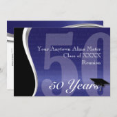 カスタマイズ可能な50年クラスの懇親会 招待状 (正面/裏面)