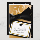 カスタマイズ可能な50年クラスの懇親会 招待状 (正面/裏面)