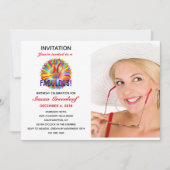 カスタマイズ可能な50歳とファビュラスな虹の誕生日招待状 招待状 (正面)