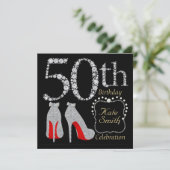 カスタマイズ可能な50歳の誕生日パーティー招待状 招待状 (スタンド正面)