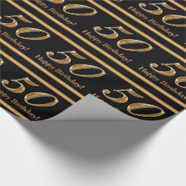 カスタマイズ可能な50番目の誕生日ラッピング紙 ラッピングペーパー