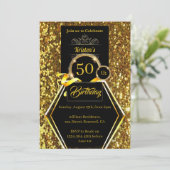 カスタマイズ可能な50th誕生日招待状 招待状 (スタンド正面)