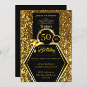 カスタマイズ可能な50th誕生日招待状 招待状 (正面/裏面)