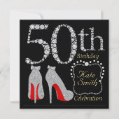 カスタマイズ可能な50th Birthday Party招待 招待状 (正面)