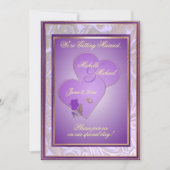 カスタマイズ可能な5X7紫色の華美結婚式招待状 招待状 (正面)