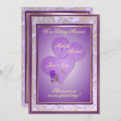 カスタマイズ可能な5X7紫色の華美結婚式招待状 招待状 (正面/裏面)