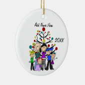 カスタマイズ可能な6つの日付オーナメント セラミックオーナメント (右)