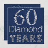 カスタマイズ可能な60周年パーティの招待状 招待状 (正面/裏面)