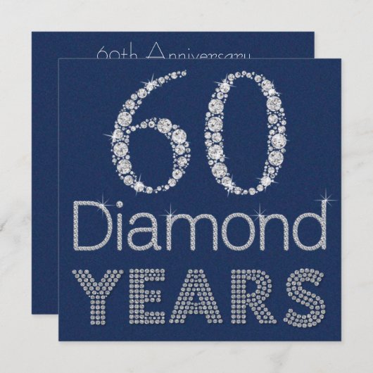 カスタマイズ可能な60周年パーティの招待状 招待状 (正面/裏面)