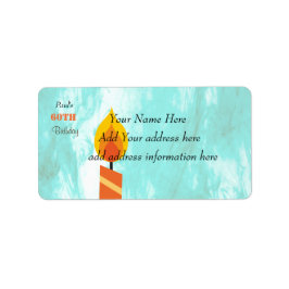 カスタマイズ可能な60番目の誕生日リターン/住所 シール