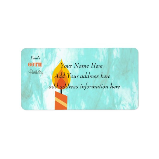 カスタマイズ可能な60番目の誕生日リターン/住所 シール (正面)