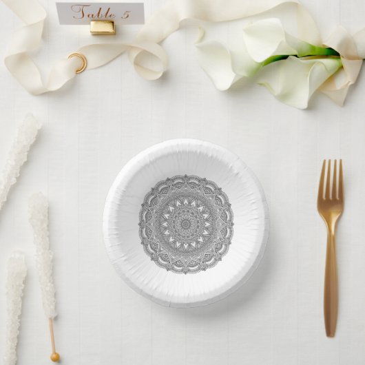 カスタマイズ可能な7インチ紙イベント用ボウル ペーパーボウル (ウェディング)