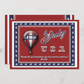 カスタマイズ可能な7月の4日"独立記念日"のパーティー 招待状 (正面/裏面)