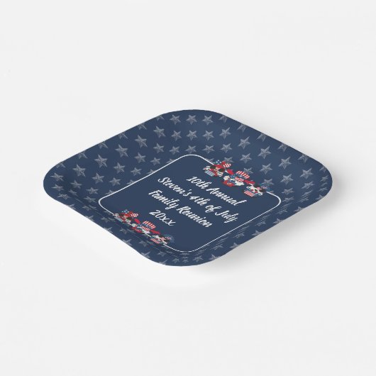 カスタマイズ可能な7月4日のお祝いデザイン ペーパープレート (傾斜あり)