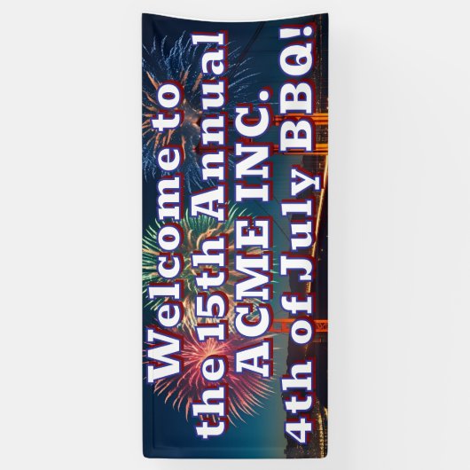 カスタマイズ可能な7月4日のイベント屋外バナー 横断幕 (縦)