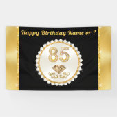 カスタマイズ可能な85歳の誕生日バナー、母、祖母向け 横断幕 (横)