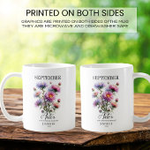 カスタマイズ可能な9月誕生日アスター花 コーヒーマグカップ