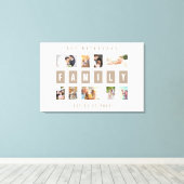 カスタマイズ可能な9枚の写真 ファミリー モダン コラージュ ウォール キャンバスプリント (インサイチュ (ウッドフロア))