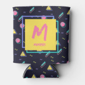 カスタマイズ可能な90sレトロカーペットジオメトリックパターン 缶クーラー (正面)