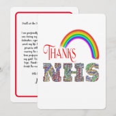 カスタマイズ可能な「ありがとう」NHS ワーカーサポートカード 招待状 (正面/裏面)