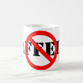 カスタマイズ可能な「いいえ」記号 コーヒーマグカップ (中央)