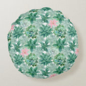 カスタマイズ可能な「お客様の開花時間」の多肉株 ラウンドクッション (裏面)