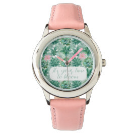 カスタマイズ可能な「お客様の開花時間」の多肉株 腕時計