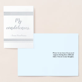 カスタマイズ可能な「お悔やみ」カード 箔カード