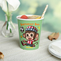 カスタマイズ可能な かわいい幸せなサル サッカー選手