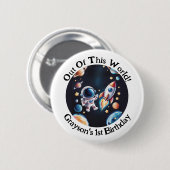 カスタマイズ可能な「この世界から」誕生日ボタン 缶バッジ (正面&裏面)