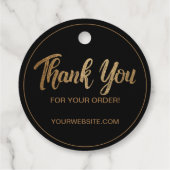 カスタマイズ可能な「ご注文に感謝」フェイク金ゴールド フェイバータグ (裏面)