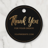 カスタマイズ可能な「ご注文に感謝」フェイク金ゴールド フェイバータグ (正面)