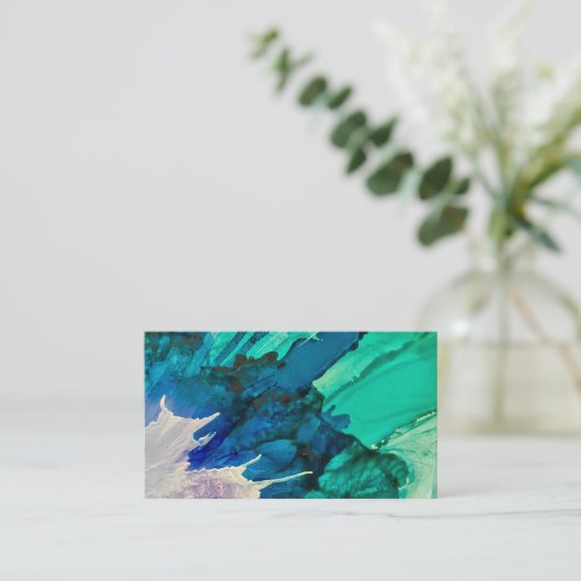 カスタマイズ可能な(ばちゃばちゃ)跳ねるの抽象芸術の名刺 名刺 (スタンド正面)