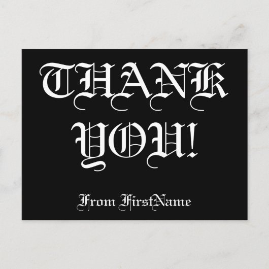 カスタマイズ可能な オリジナルの「THANK YOU!」ポストカード ポストカード (正面)