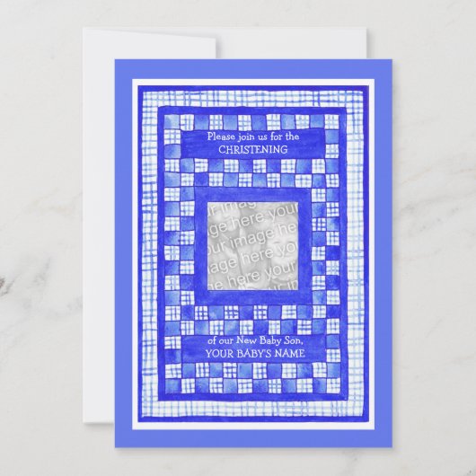 カスタマイズ可能な《キリスト教》洗礼式や命名式招待状フォトカード 招待状 (正面)