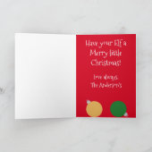 カスタマイズ可能な「クリスマス小妖精や小人」 カード (内部)