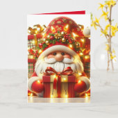 カスタマイズ可能な「クリスマス小妖精や小人」 カード (黄色い花)