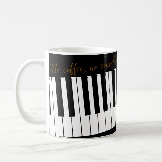 カスタマイズ可能な「コーヒーなき協奏曲」 コーヒーマグカップ (左)