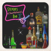 （カスタマイズ可能な）バーコースター スクエアペーパーコースター (正面)