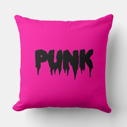 カスタマイズ可能な「パンク」ブラックドリップフォント枕 – 改訂版 クッション (正面)
