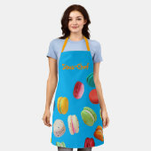 カスタマイズ可能な「フランスのマカロン」エプロン エプロン (着用した状態)
