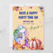 カスタマイズ可能な「ベビー1st誕生日の恐竜パーティー」 招待状 (裏面)