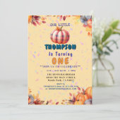 カスタマイズ可能な「ベビー1st誕生日パーティー」 招待状 (スタンド正面)