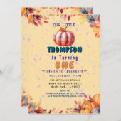 カスタマイズ可能な「ベビー1st誕生日パーティー」 招待状 (正面/裏面)