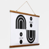 カスタマイズ可能な「ミスター&ミセス」ウッドトップタペストリー 吊り下げ型タペストリー (傾斜あり)