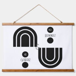 カスタマイズ可能な「ミスター&ミセス」ウッドトップタペストリー 吊り下げ型タペストリー